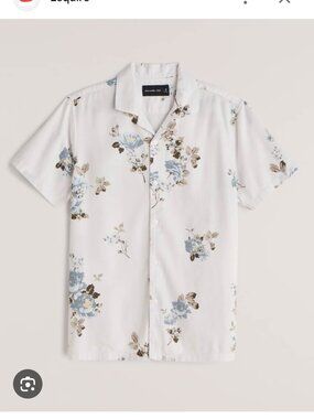 ABERCROMBIE & FITCH A&F MEN Camp Collar Button-Up Shirt XXL